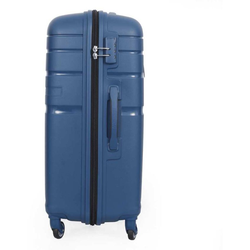 American Tourister Upland Spinner 68 Cms Polypropylene Hardsided Medium Check-In Luggage|Speed_Wheel 8 Wheel Suitcase|Trolley Bag, Marine Blue, 60 Centimeters