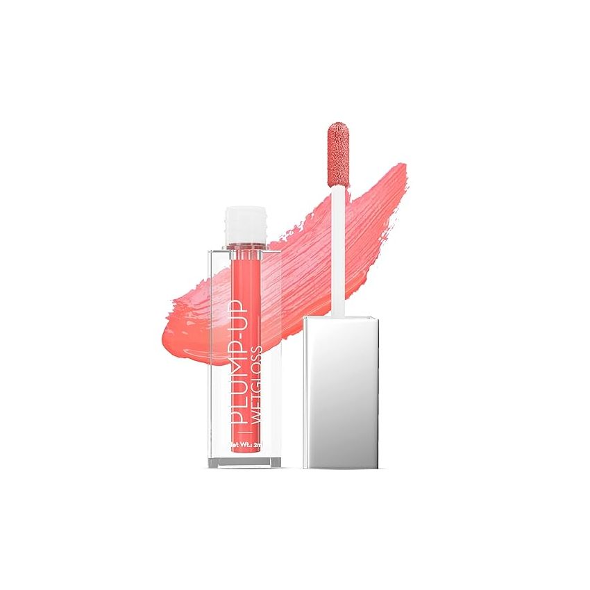 Swiss Beauty Plump-Up Wet lightweight Lip Gloss with High Shine Glossy Finish For Fuller and Plump Lips | Shade- Point The Town, 2ml|