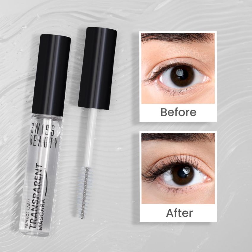 Swiss Beauty Perfect Lash Transparent Volumizing Mascara | Lightweight and Non sticky With Lash Growth Formula| 7ml