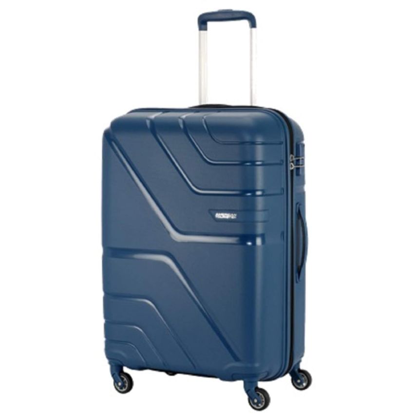 American Tourister Upland Polypropylene 79 cms Large Marine Blue Hardsided Spinner Carry-on Luggage (FR6 (0) 01 003)