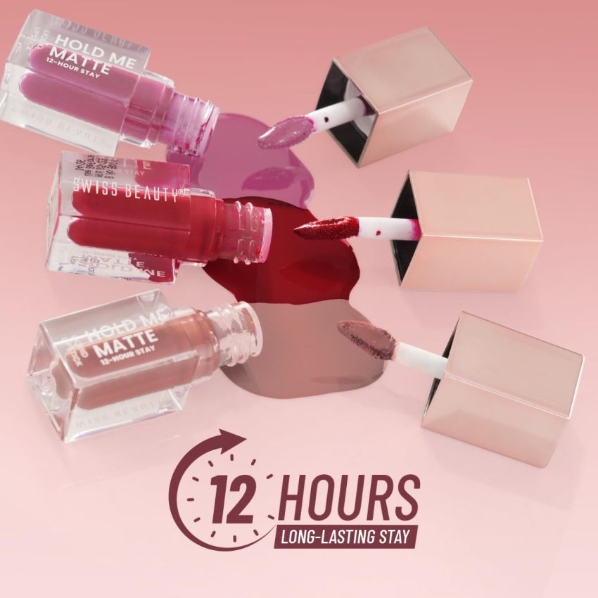 Swiss Beauty Tri-Matte Lipstick | Pack of 3 | 12 Hour Stay |Waterproof & Transfer-proof |With Vitamin E & Apricot Oil| 4.5ml