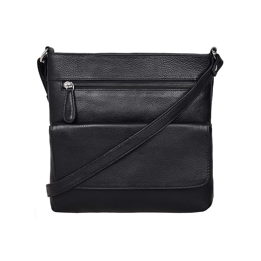 URBAN FOREST Troy Black Messenger Bag for Men