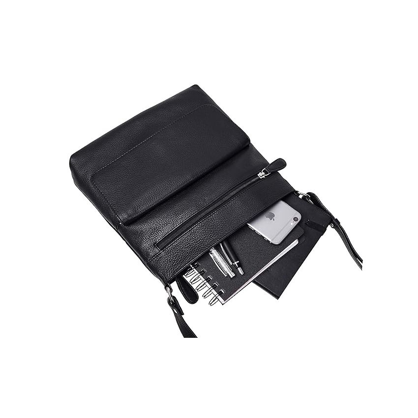 URBAN FOREST Troy Black Messenger Bag for Men