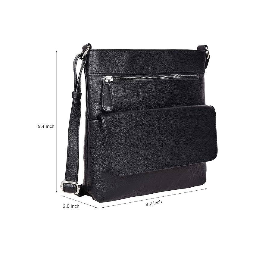 URBAN FOREST Troy Black Messenger Bag for Men