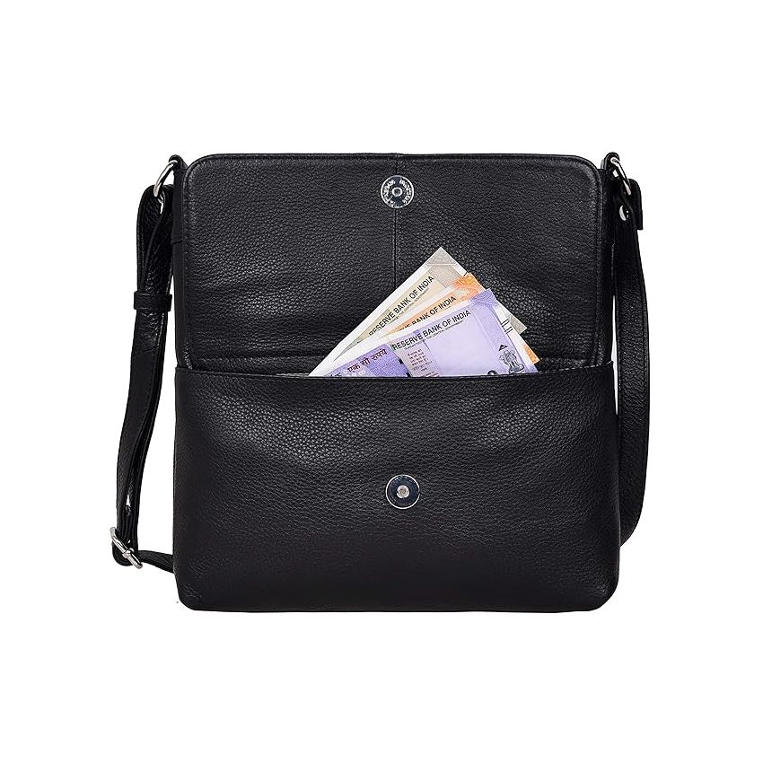 URBAN FOREST Troy Black Messenger Bag for Men