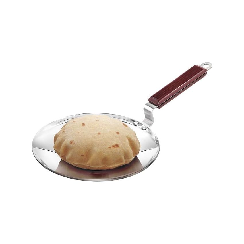 Hawkins 24 cm Tava, Triply Stainless Steel Tawa with Stainless Steel Handle, Induction Tawa, Silver (SSTV24)