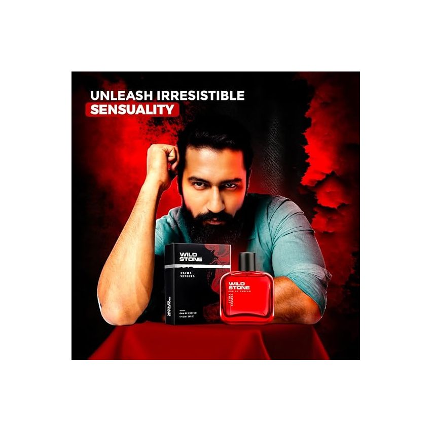 Wild Stone Ultra Sensual Long Lasting Perfume for Men, 100ml, A Sensory Treat for Casual Encounters, Aromatic Blend of Masculine Fragrances