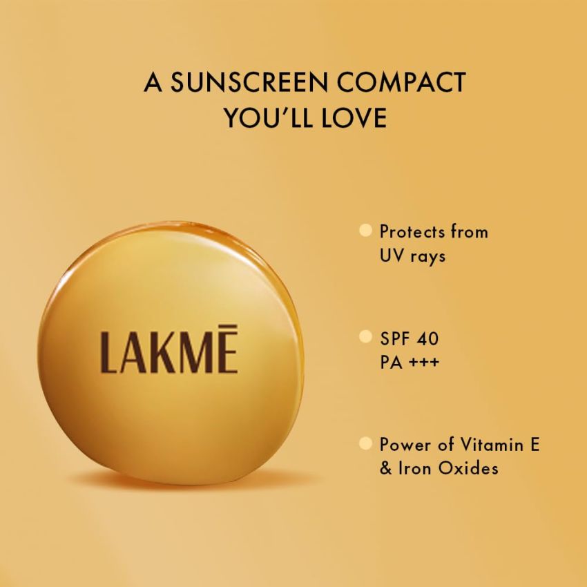 Lakme Sun Expert Ultra Matte Spf 40 Pa+++ Compact, Non Greasy Non Sticky, For Indian Skin, Gives Even-Tone Complexion, 7 g