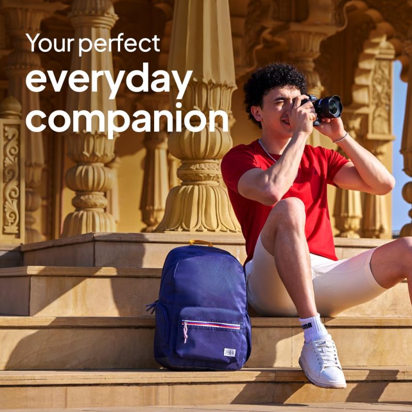 American Tourister Carter, 28L Volume College and Office Laptop Backpack with Front Organizer and Spacious Interiors for Men & Women - Naval