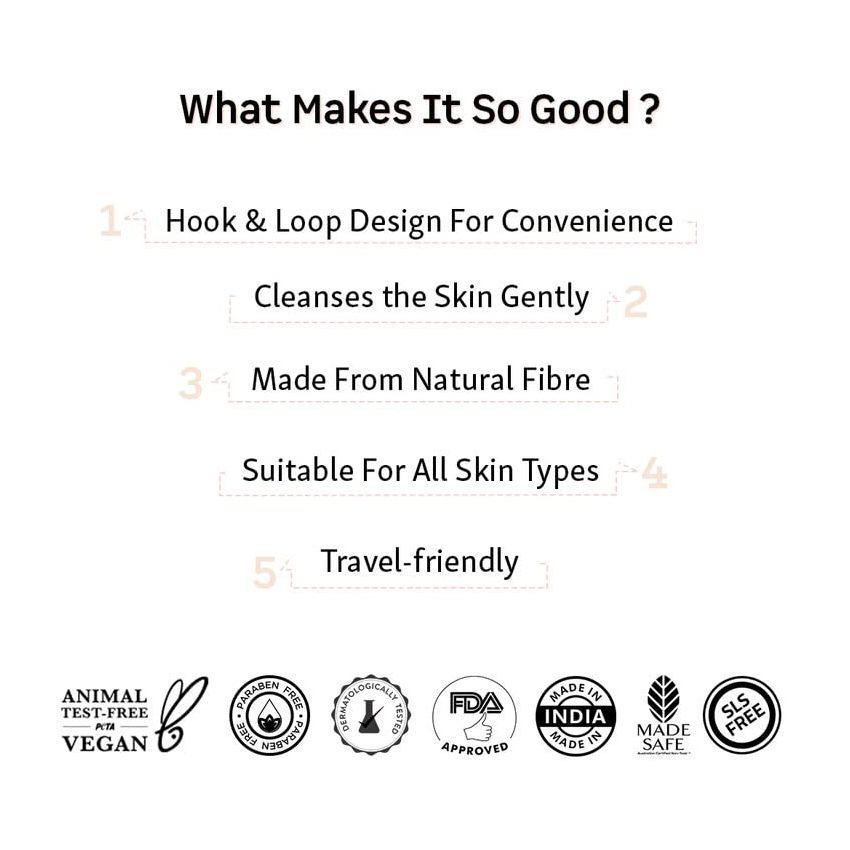 mCaffeine Exfoliating Loofah for Removing Dead Skin | Made of 100% Natural Ramie Fibre | Gentle on the Skin | Sustainable, Unisex | Easy to Hang