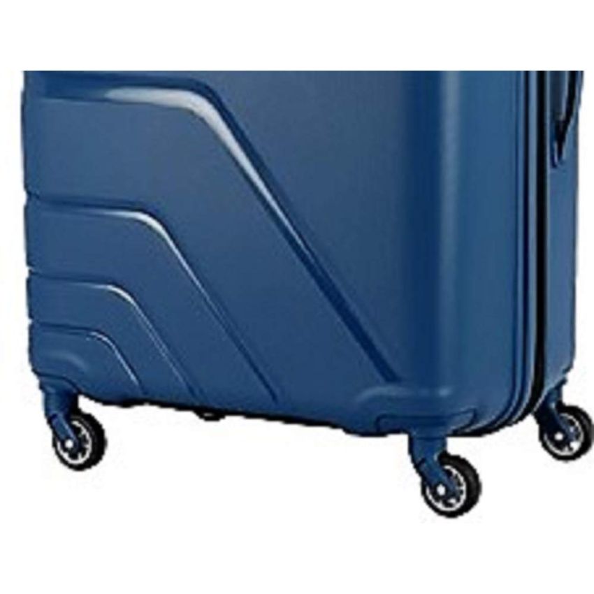 American Tourister Upland Spinner 55 Cms Polypropylene Hardsided Small Cabin Luggage|Speed_Wheel 8 Wheel Suitcase|Trolley Bag, Marine Blue, 24 Centimeters