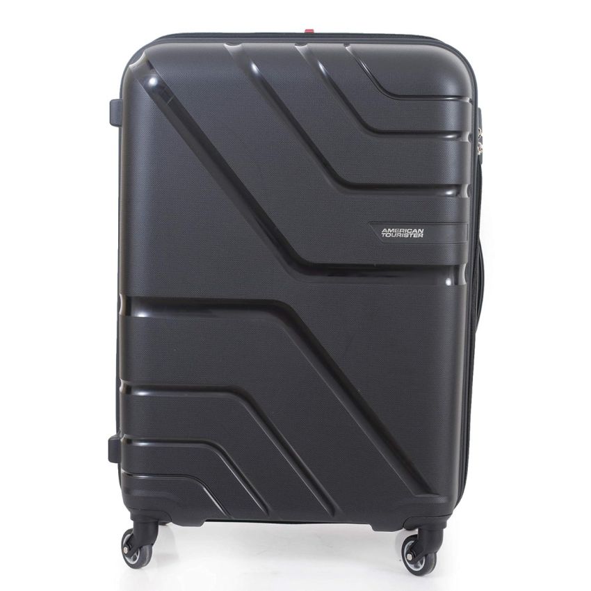 American Tourister 68Cm Medium Polypropylene Hard-Sided 4 Wheel Spinner Carry-On Luggage (Black)