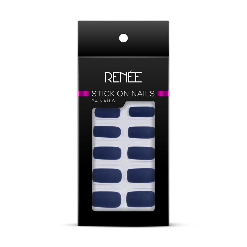 RENEE Stick On Nails - MTN 02-24 Reusable Artificial Fake Nail Set- Lightweight & Long Lasting- Easy To Use- Quick Fix For Festivals & Special Occasions