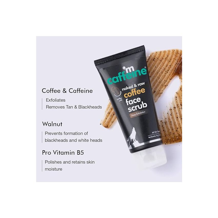 mCaffeine Coffee Face & Body Scrub Combo for Tan Removal | Exfoliating Detan Scrubs for Soft & Smooth Skin | Removes Tan, Blackheads and Dirt | For Men & Women | 175gm Value Pack