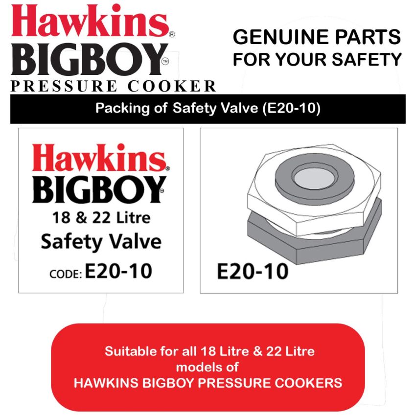 Hawkins Safety Valve for 18 and 22 Litre Bigboy Pressure Cookers (E2010)
