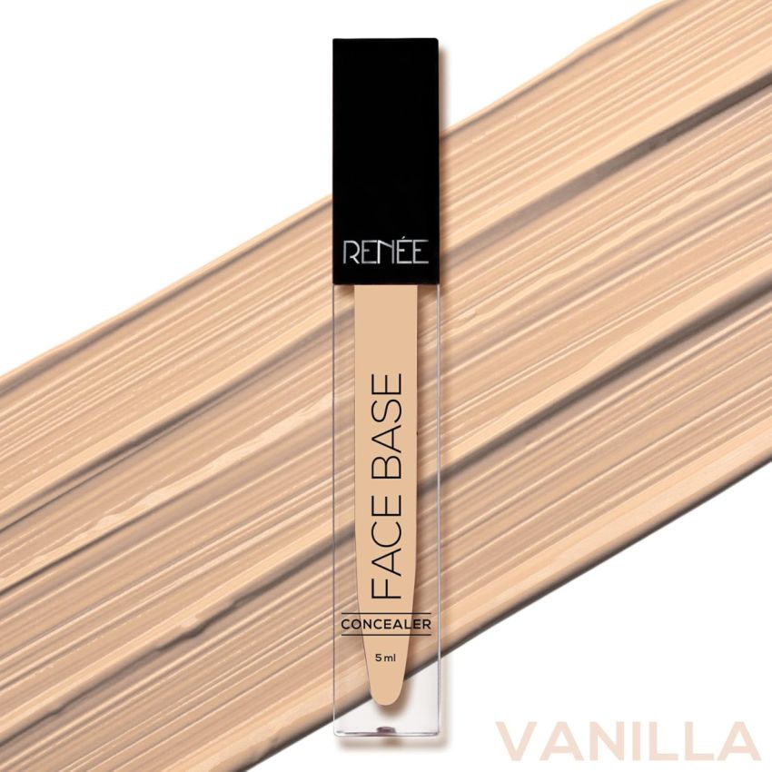 RENEE Face Base Liquid Concealer - Vanilla, 5ml | Enriched With Jojoba, Weightless, Long-lasting, Full Coverage Finish with Easy Blend Formula
