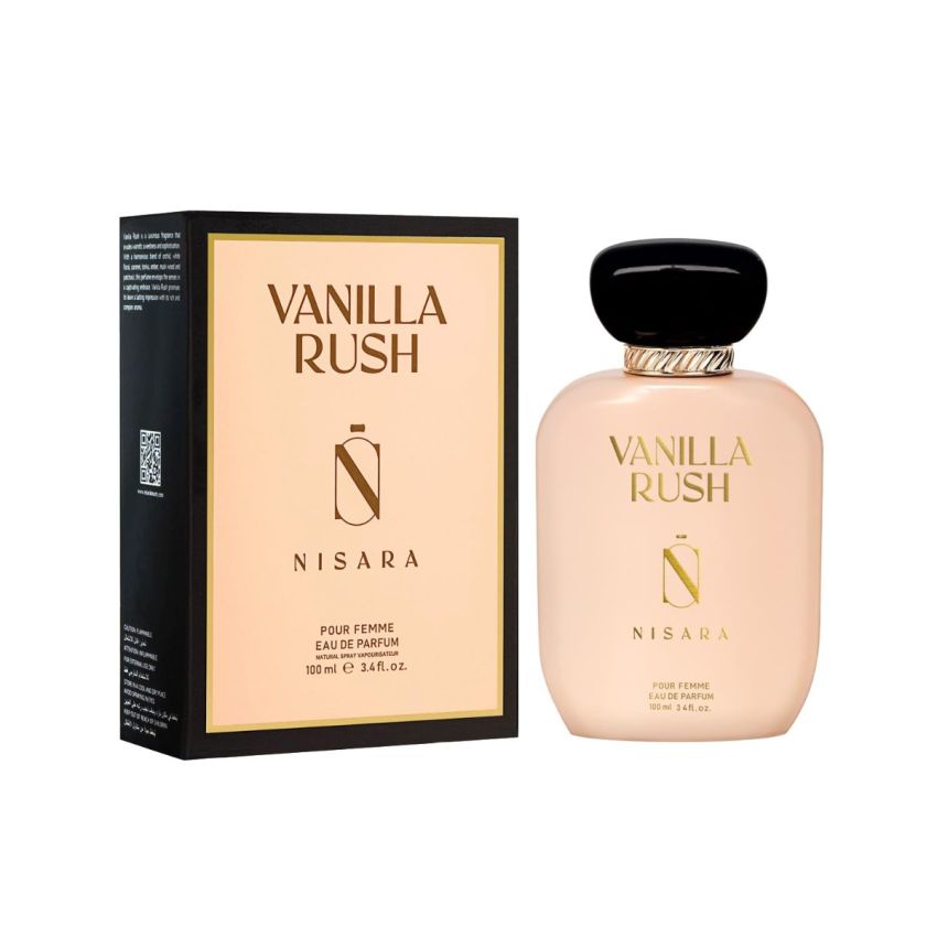 Nisara Vanilla Rush Perfume for Women 100ml | Girl Long Lasting Eau De Parfum | Ambery-Vanilla Fragrance | With Orchid, White Floral, Amber, Musk Wood, Patchouli & Vanilla Notes | EDP Scent for Women | Premium Perfume I