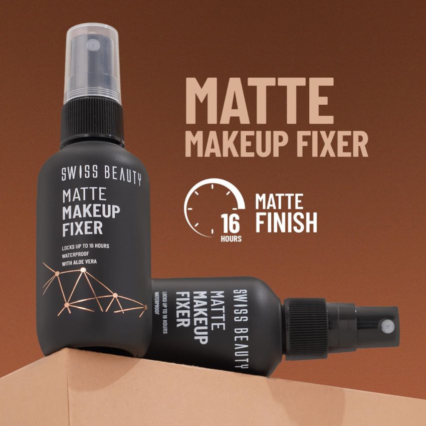 Swiss Beauty Matte Makeup Fixer | 16 Hours Matte Finish | With Vitamin E and Aloe Vera | Waterproof | 70ml