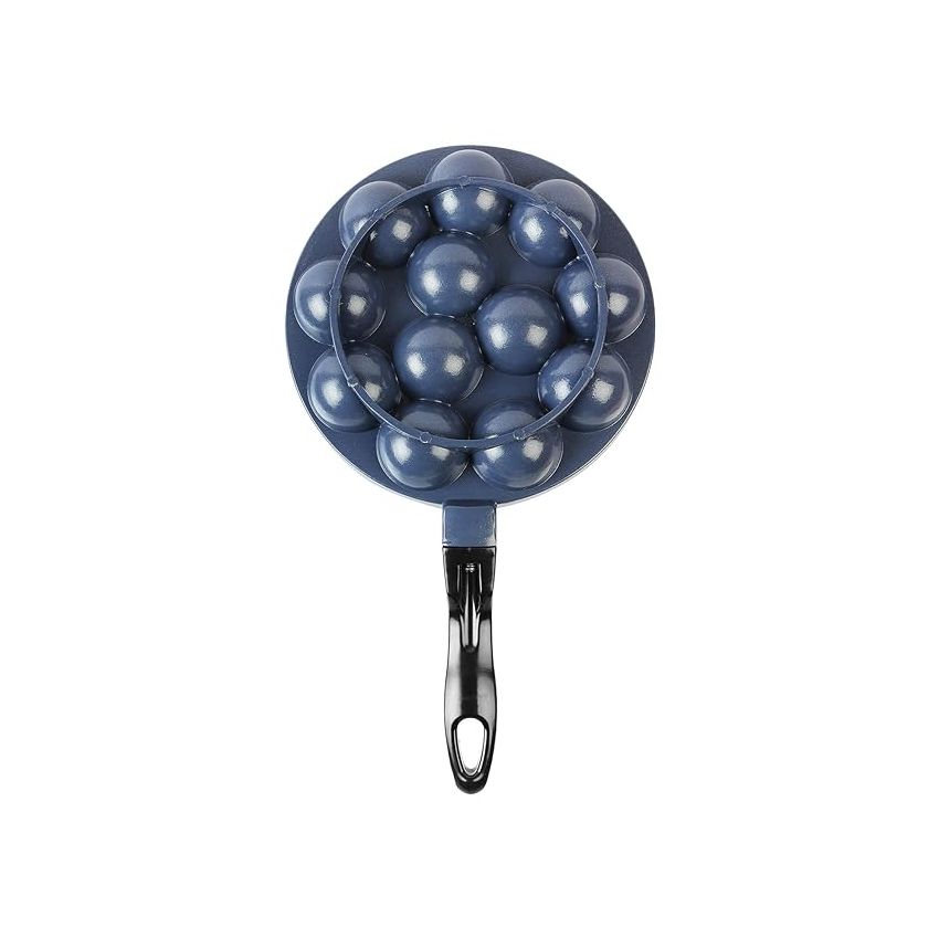 Vinod Zest Aluminium Non Stick Paniyarakal With Glass Lid - 12 Cavities, 20.5Cm | 3Mm Thick | 3 Layer Coating | Metal Spoon Friendly |Toxin Free | 1 Year Warranty - Black