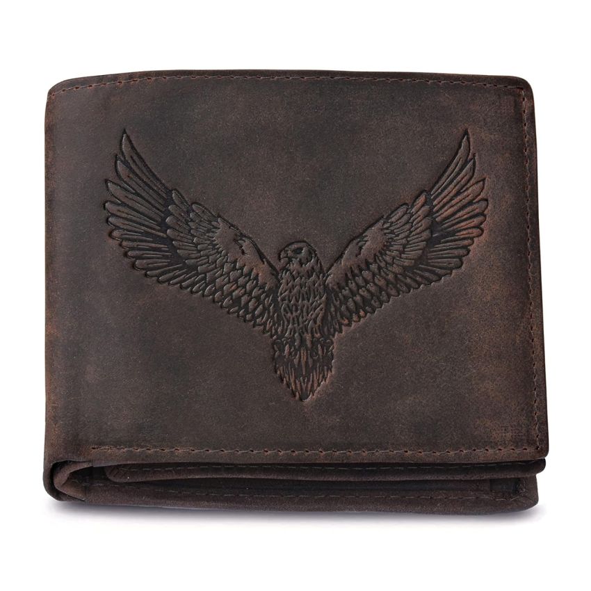 URBAN FOREST Zeus Vintage Brown Leather Bi-Fold Wallet for Men, 6 Card Slot