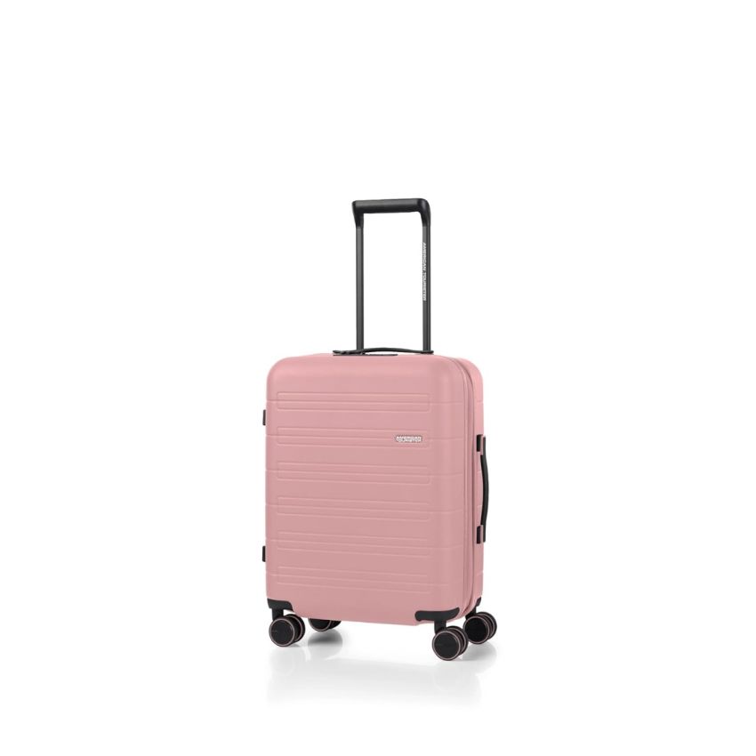 American Tourister Novastream 55 cms Small Hardside Polycarbonate Cabin Suitcase with TSA Lock and USB Port - Vintage Pink