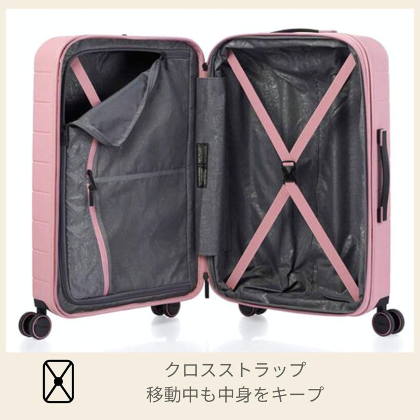 American Tourister Novastream 55 cms Small Hardside Polycarbonate Cabin Suitcase with TSA Lock and USB Port - Vintage Pink