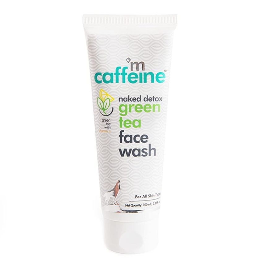 mCaffeine Vitamin C Face Wash for Women with Green Tea & Hyaluronic Acid | Oil Control Face Wash for Oily Skin, Normal Skin & Dry Skin | Natural Detoxifying Face Wash - Rich in Antioxidants | 100ml