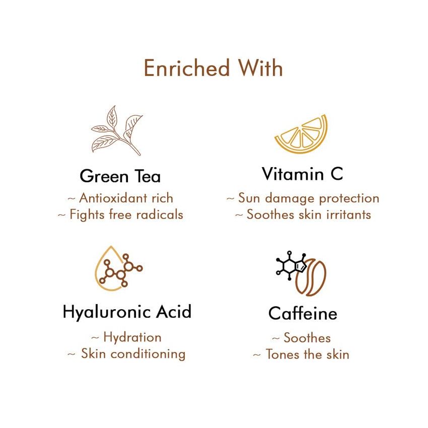 mCaffeine Skincare Kit for Women & Men with Vitamin C Face Serum, Face Wash & Face Scrub | Green Tea Detox Facial Kit with Free Makeup Pouch | Skincare Routine Kit for All Skin Types