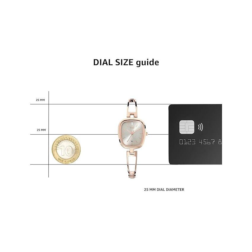 Titan Raga Viva Grey Dial Analog with Date Rose Gold Metal Strap watch for Women-NS2604WM01