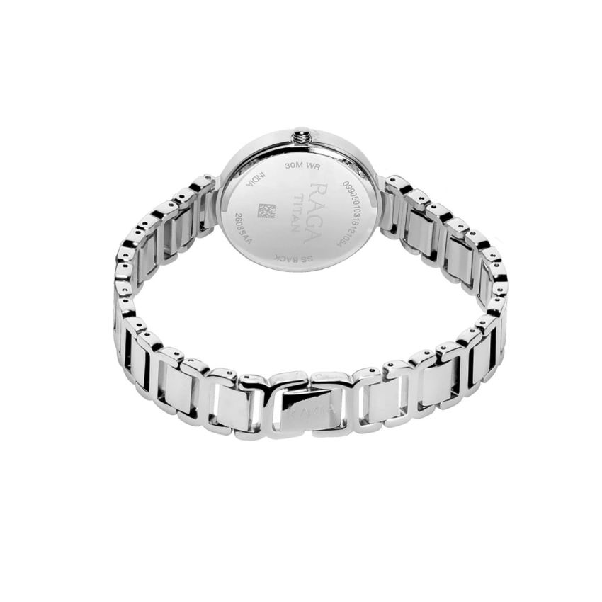 Titan Raga Viva White Dial Analog Metal Strap watch for Women-NS2608SM01/NT2608SM01