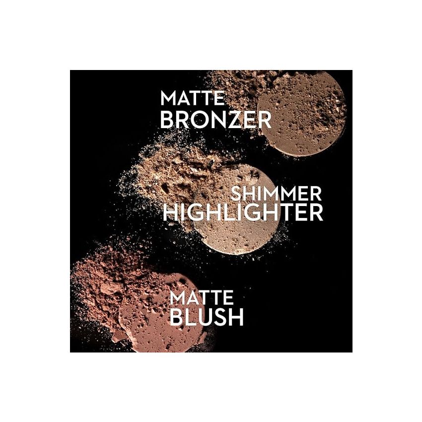 SUGAR Contour De Force Face Palette for Makeup | Includes Matte Bronzer, Highlighter & Blush | Makeup Palette with Built-in Mirror - 02 Vivid Victory