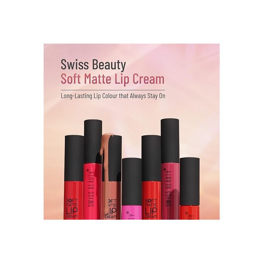 Swiss Beauty Soft Matte Lip Cream Weightless Lipstick | Long Lasting Lipstick With Velvety Finish | Shade- Salmon, 6ml