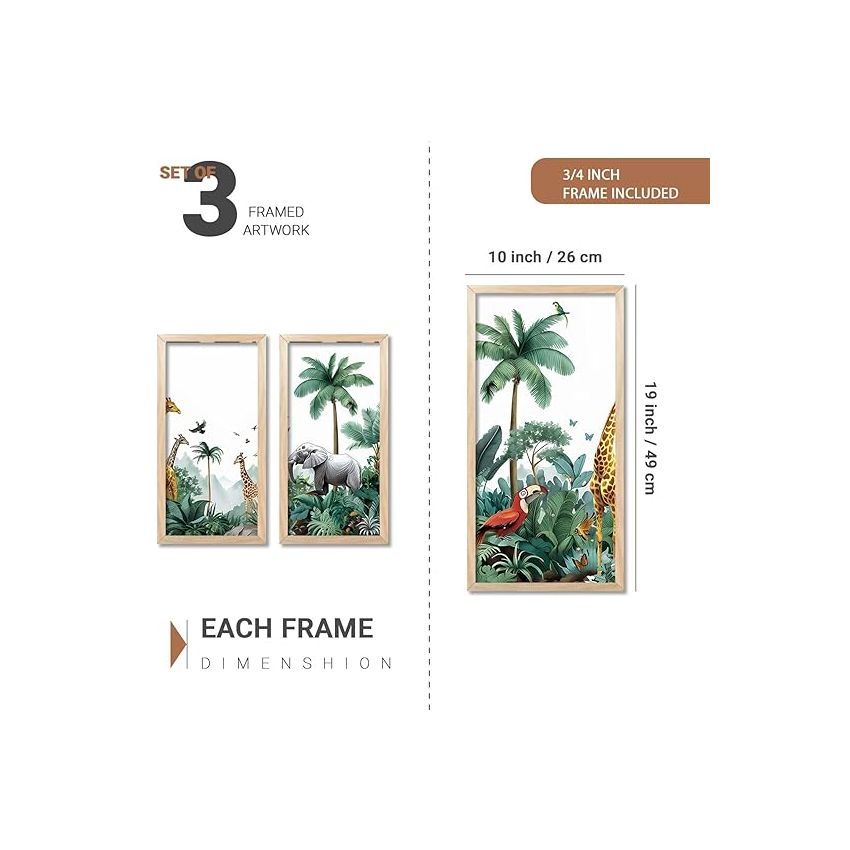 Kotart - Pichwai Painting for wall Decoration |Traditional Indian Art Wall Décor Paintings | Traditional Indian Art Pichwai Wall Décor Paintings For Home Décor Living Room Bedroom set of 3 (10X19 INCH, G)