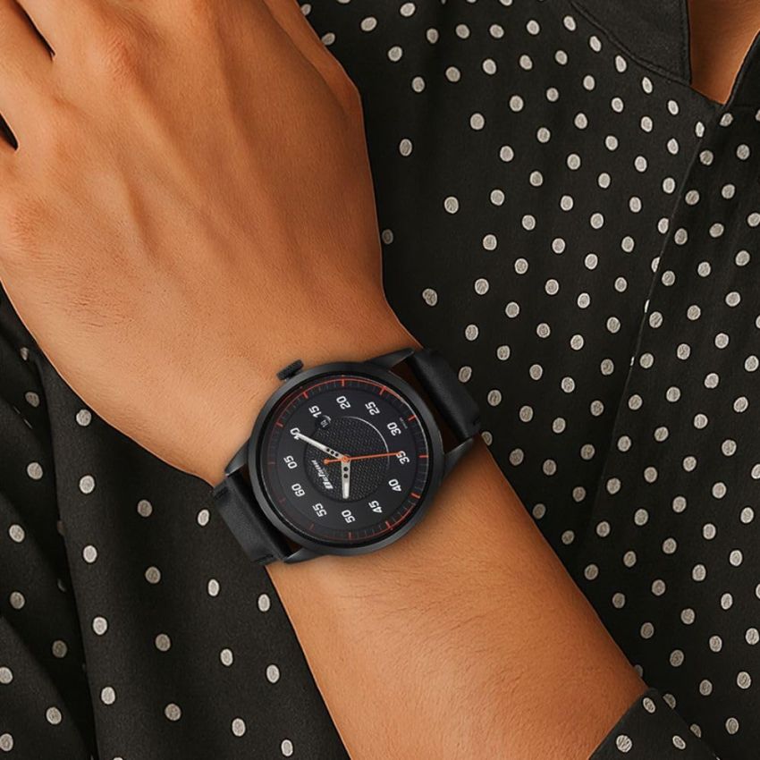 Titan Octane Phoenix Quartz Analog with Date Black Dial with Black Leather Strap Watch for Men-1806NL05/NT1806NL05