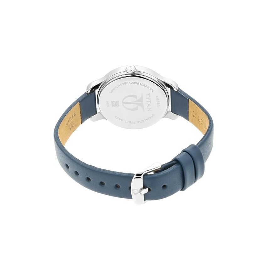 Titan Women's Chic minimalist watch with White dial and leather strap-NS2481SL10/NT2481SL10