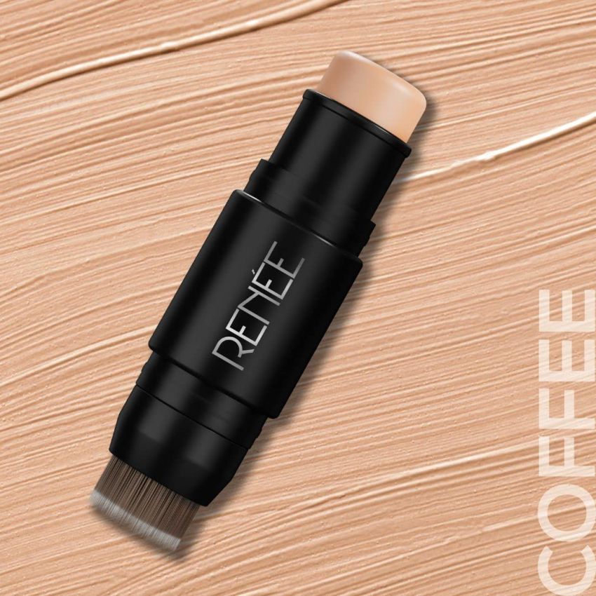 RENEE Face Base Foundation Stick with Applicator - Creamy Latte, 8gm | Enriched with White Clay, Weightless, Long-lasting, Velvet Matte Finish formula Provides Full Coverage