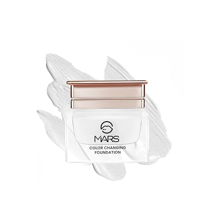 MARS Color Changing Foundation, Liquid Water Proof Satin Finish, Face Makeup Foundation Suitable For Fair Skin Tone Only, Full coverage, Skin Color Corrector, 20ml (White)