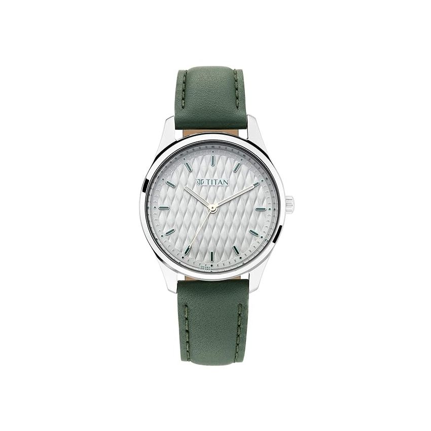 Titan Ladies Neo Economy Analog White Dial Leather Women's Watch 2639Sl04/Nn2639Sl04/Np2639Sl04