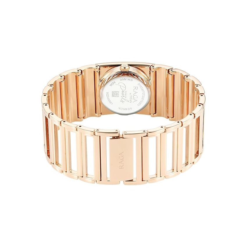 Titan Raga Power Pearls Quartz Analog Mother of Pearl Dial and Strap Watch for Women-NS95234WM01F/NT95234WM01F