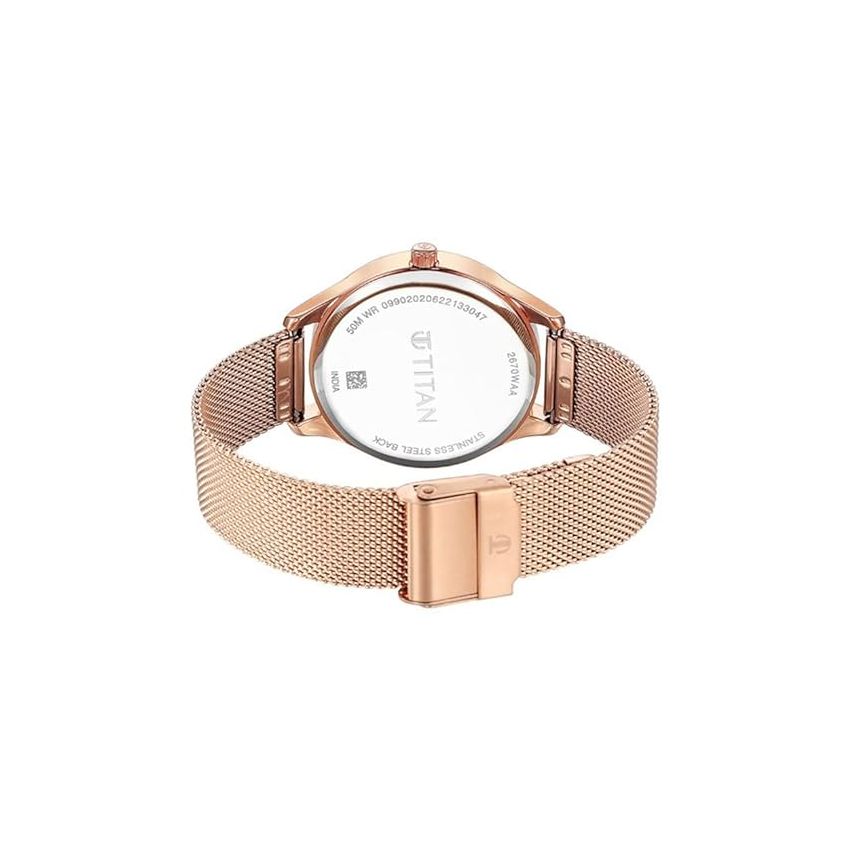 Titan Neo Workdays Silver Dial Quartz Multifunction Stainless Steel Strap Watch for Women-NS2670WM07/NT2670WM07