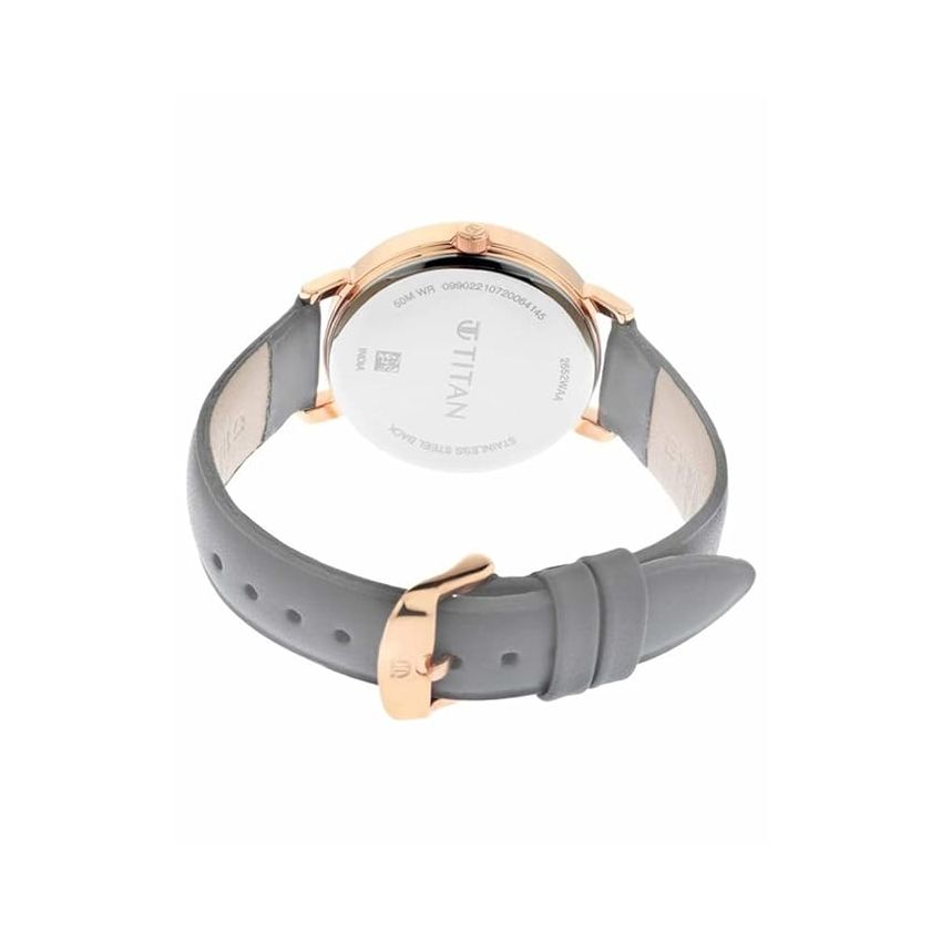 Titan Women's Regal: Roman Numeral Black Dial & Leather Strap Watch-NS2652WL01/NT2652WL01