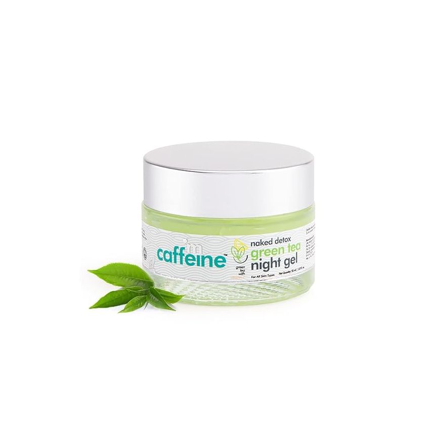 mCaffeine Night Cream Gel for Reducing Fine Lines & Wrinkles | For Women & Men with Green Tea, Vitamin C & Hyaluronic Acid | All Skin Types | Gel Based - 50ml