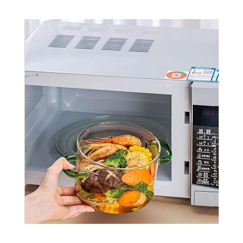 Incrizma Glass Saucepan With Cover,1.6L Heat-Resistant Glass Stovetop Pot And Pan With Lid,The Best Handmade Glass Cookware Set Cooktop Safe For Pasta Noodle,Soup,Milk,Baby Food(1500 Ml),Polished