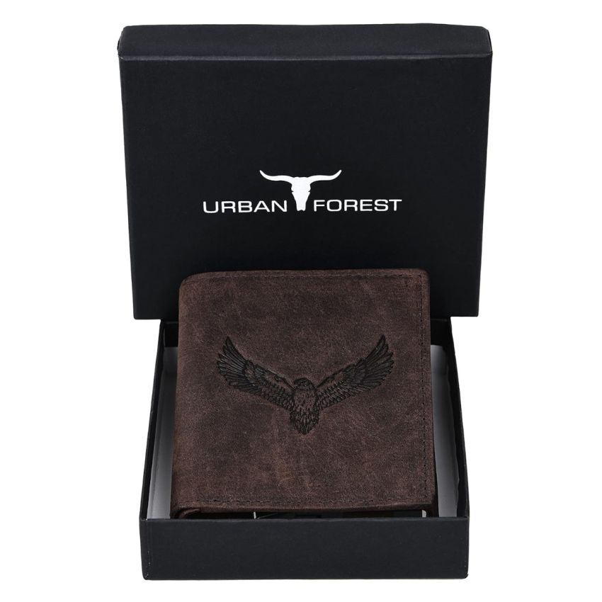 URBAN FOREST Zenon Vintage Brown Metal Card Holder Wallet for Men