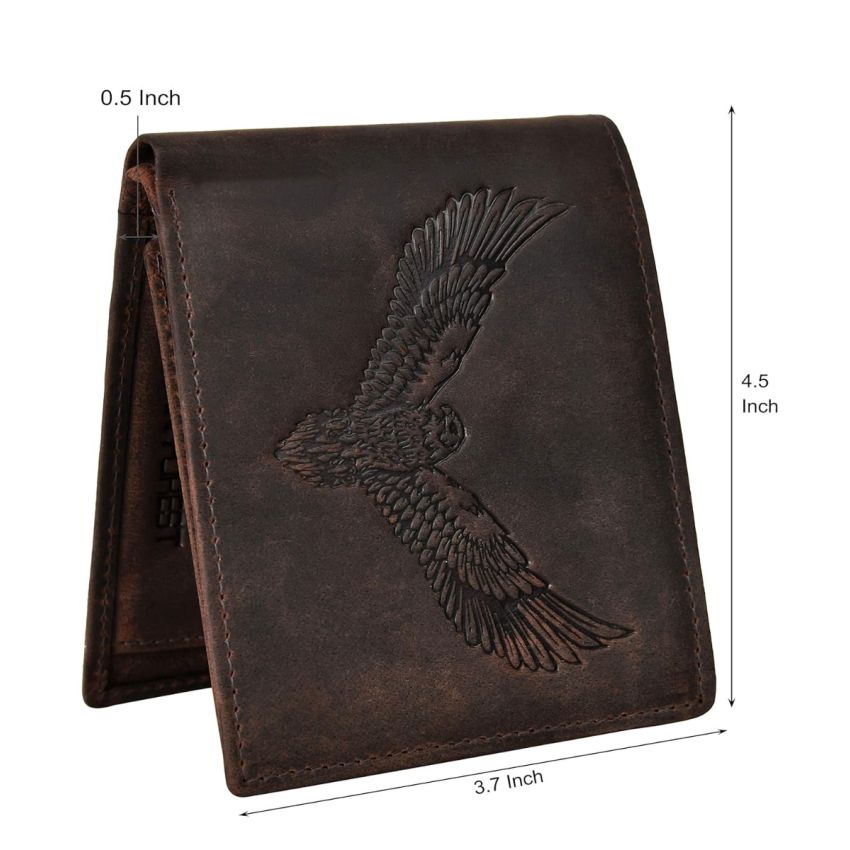 URBAN FOREST Zeus Vintage Brown Leather Bi-Fold Wallet for Men, 6 Card Slot