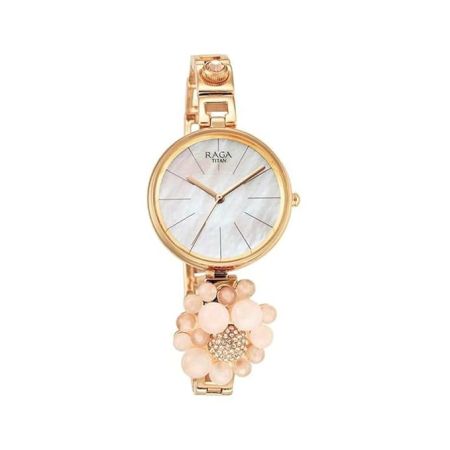 Titan Women Brass Analog Rose Gold Dial Watch-95203Wm01, Band Color-Rose Gold
