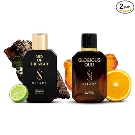 Nisara Men Of The Night & Glorious Oud Eau De Parfum 100ml X 2 | Perfume Combo For Men & Women | Musky-Woody-Amber Fragrance