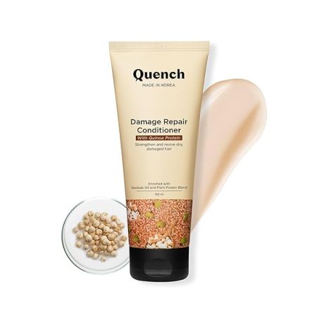 Quench Damage Repair Conditioner with Quinoa Protein & Ceramides for Dry & Damaged Hair | Deeply Conditions & Makes Hair Silky, Smooth | Prevents Split Ends | Made in Korea (180ml)