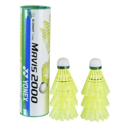 Yonex Mavis 2000 Green Cap Nylon Shuttlecock, Pack of 6 - Made in Japan