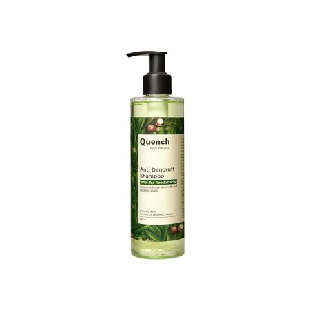 Quench Anti Dandruff Shampoo with Tea Tree Extracts, Minimizes Dandruff Flakes, Soothes Itchy & Dry Scalp, Makes Hair Soft, Smooth & Silky, Made in Korea (250 ml)